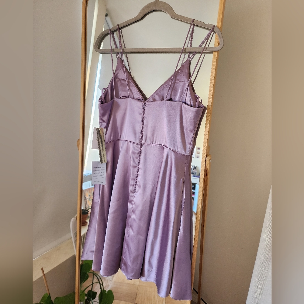 ✨️HOST PICK✨️ Nordstrom Purple Lilac Silk A-line Dress WITH POCKETS - Picture 3 of 4